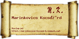 Marinkovics Kocsárd névjegykártya